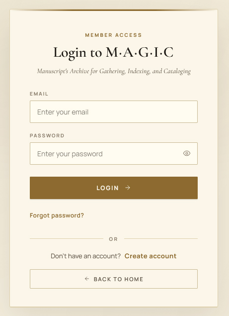 Interface de connexion M.A.G.I.C